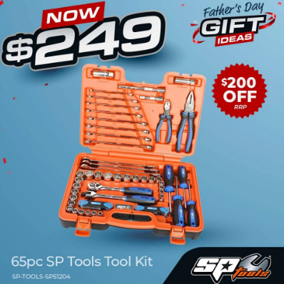 SP Tools Tool Kit in X-Case 3/8" Drive 65pc Metric/SAE SP51204 $249 (RRP $449) @ Automotive Superstore