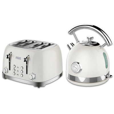 Classic Off White 1.7L Cordless Electric Kettle & Retro 4 Slice Toaster Set 1650 $179.99 (was $279.99) @ eBay AU