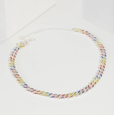 Multi Colour Crystal Detail Linked Chain Necklace $14.99 (RRP $29.99) @ Colette Hayman