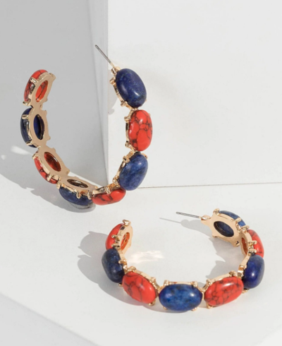 Multi Colour Stone Studded Hoop Earrings $9.99 (was $19.99) @ Colette Hayman