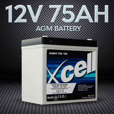 X-CELL AGM Battery 12V 75Ah Portable Sealed $124 (RRP $329) @ Edisons