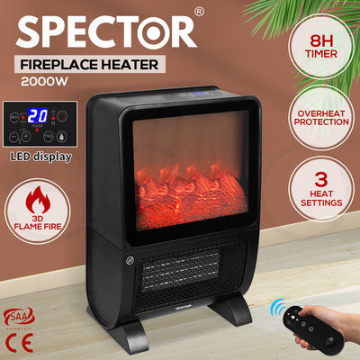 Spector Electric Heater Dehumidify 2000W Fireplace Flame Remote Infrared Home $152.99 (was $329.99) @ eBay AU