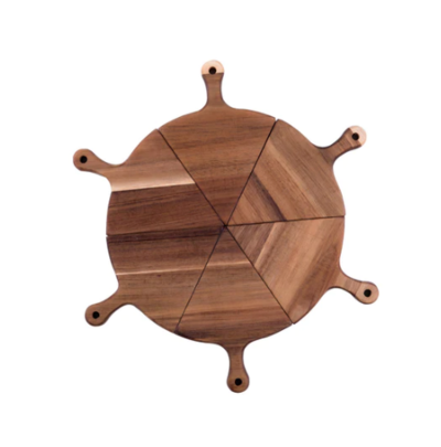 SOGA 6 pcs Brown Round Divisible Wood Pizza Server $66.90 (RRP $104.90) @ Hey Hey