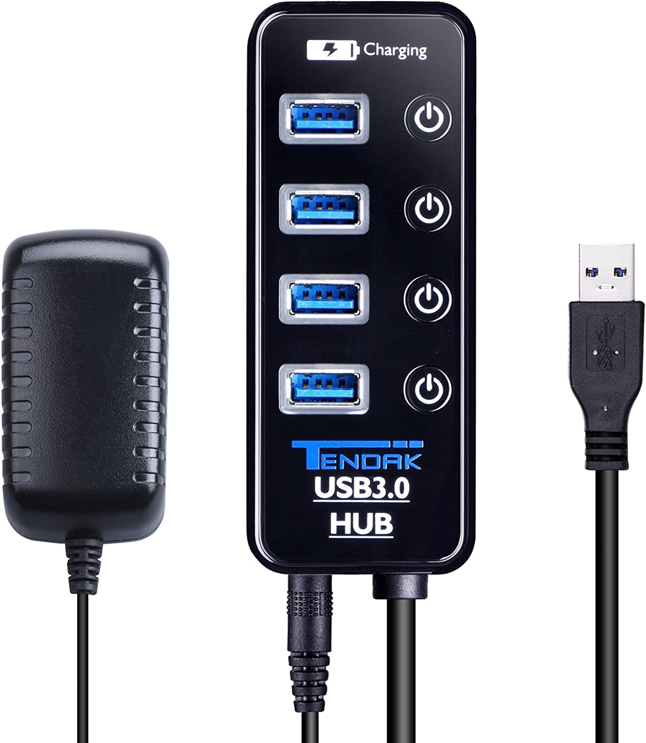 Tendak USB Hub with 4 USB 3.0 Data Ports + 1 USB Smart Charging Port and Power Supply Adapter $23.99 (was $35.99) @ Amazon AU