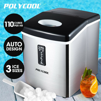 POLYCOOL 3.2L Ice Cube Maker Machine Portable Countertop Home Benchtop Silver $229 (RRP $449) @ eBay AU