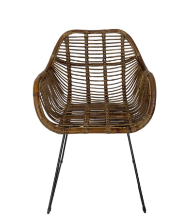 Tulum Rattan Contour Chair with Iron Legs $149 (RRP $225) @ One World Collection