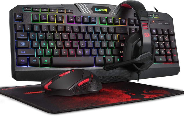 Redragon S101-BA Gaming Mouse, Keyboard, Headset with Microphone Mouse Pad Combo $67.30 (RRP $149) @ Amazon AU