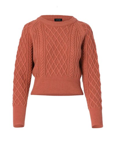 Carolyn Cropped Cable Knit Terracotta $36.75 (RRP $69.99) @ Forcast