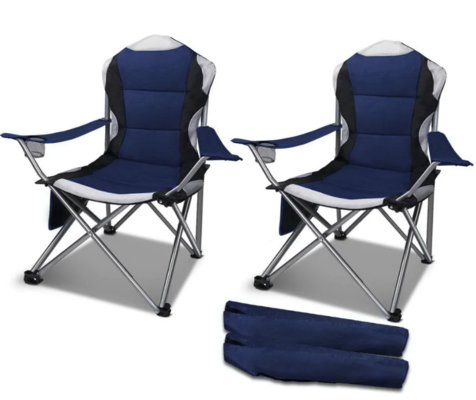 Weisshorn 2X Camping Chairs Folding Arm Chair Portable Outdoor Garden Fishing $113 (RRP $211) @ Kings Warehouse