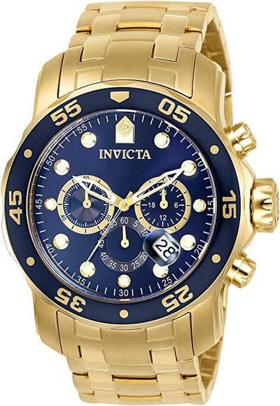 Invicta Men's Pro Diver Collection Chronograph 18k Gold-Plated Watch with Link Bracelet $168.42 (RRP $595) @ Amazon AU