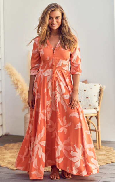 Summer Sunset Print Indiana Maxi $62.97 (RRP $89.95) @ Lilac And Mila