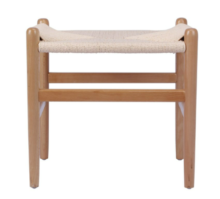 Vernon Commercial Grade Replica Hans Wegner Wishbone Dining Stool Natural / Beige $175 (RRP $345) @ Living Styles