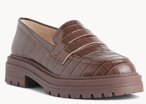 Isabella Anselmi Nidia Chunky Loafer Chocolate Croc $119.90 (RRP $239.90) @ Merchant1948 AU