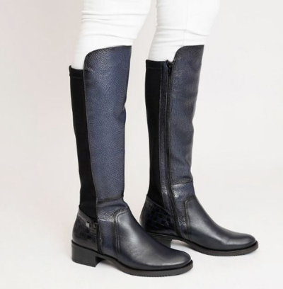 Js-2403 Navy/ Navy Multi Knee-high Boots by Jose Saenz $249.95 (RRP $439.95) @ Shouz