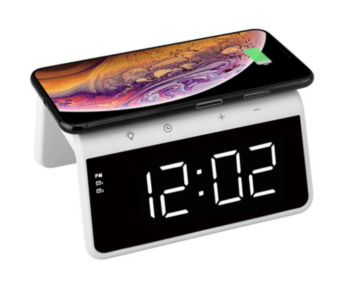 USB 5V 10W QI Wireless Charger RGB LED Night Light w/Dual Alarm Clock White $51.28 (RRP $91.74) @ The Market NZ