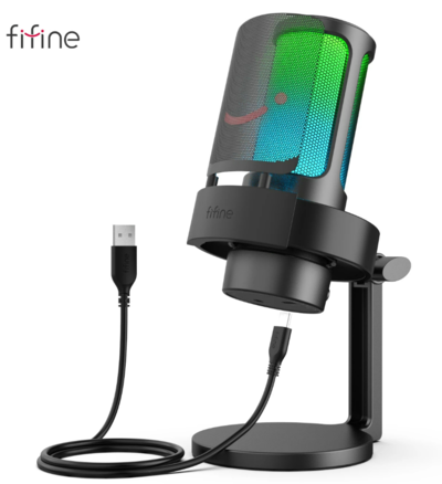 FIFINE Headphone Output and Touch-Mute Button,Mic with 3 RGB Modes $75.70 (RRP $116.46) @ Ali Express