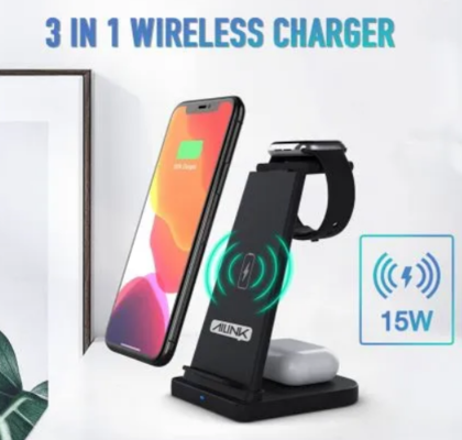 Foldable 3-in-1 Wireless Charger Stand Charging Station $29.88 (RRP $79.95) @ Best Deals