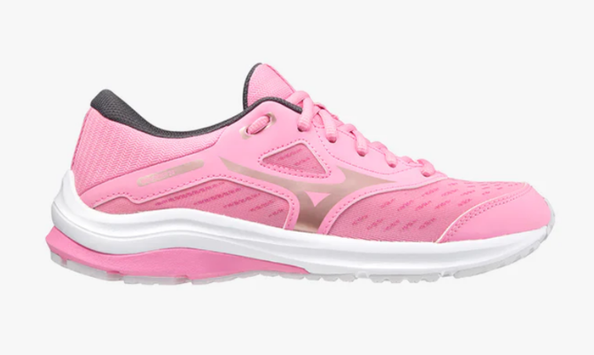 Wave Rider 24 Junior Running Shoe Sachet Pink $59 (RRP $120) @ Mizuno