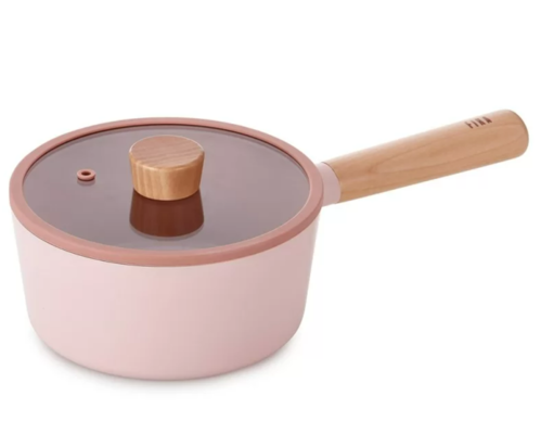 Neoflam Fika 18cm Saucepan Induction with Glass lid and silicon rim Pink $152.95 (RRP $222.95) @ Neoflam