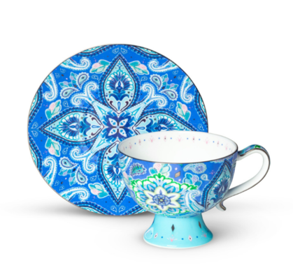 Peace Love and Paisley Cup And Saucer Tall Blue $20 (RRP $36) @ T2 Tea AU