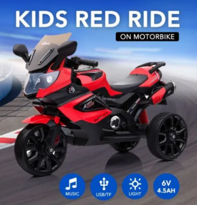 20W Pedal Activated Three Wheel Motorbike Ride on Toy for Kids $189.96 (RRP $369.95) @ Crazy Sales