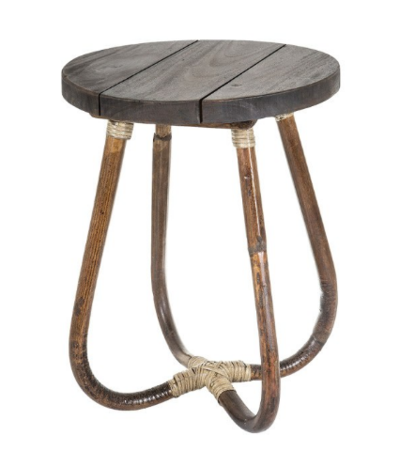 Bahama Wood & Bamboo Round Side Table Brown $69 (RRP $189) @ Living Styles