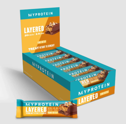 Layered Protein Bar 12 x 60g Peanut Butter $41.99 (RRP $69.99) @ My Protein