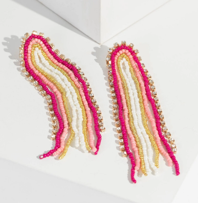 Multi Colour Statement Bead And Pearl Drop Earrings $9.99 (RRP $19.99) @ Colette Hayman