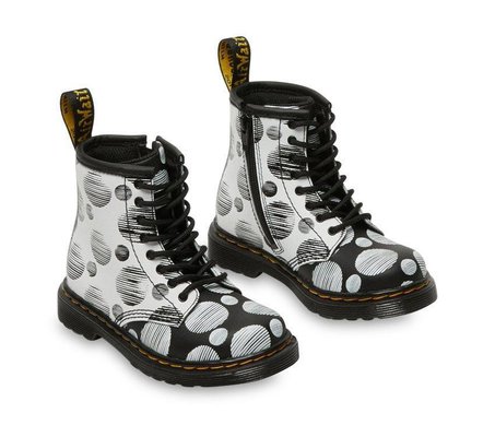 Toddler 1460 Polka Dot Boot Black+White Polka Dot K Hydro $49.99 (RRP $129.99) @ Dr Martens