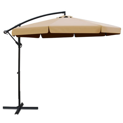 Azula Outdoor Umbrella in Beige Garden, Poolside and Terrace Parasol $109.56 (RRP $273) @ Dreamo