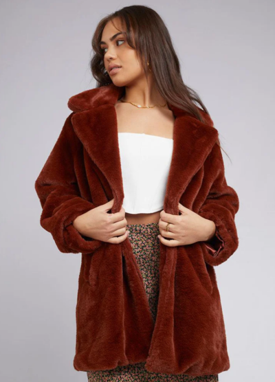 Laurel Fur Coat Rust $60 (RRP $109.95) @ Edge Clothing