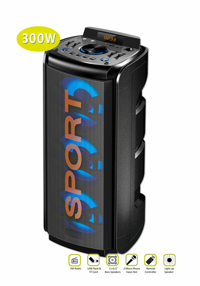 SANSAI Bluetooth Wireless 300W Karaoke Party Speaker w/FM Radio/AUX/USB/TF Card $174.99 (RRP $249.99) @ Beebuy via eBay AU