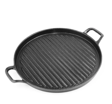 SOGA 30cm Ribbed Cast Iron Frying Pan Skillet Steak Sizzle Platter $72.50 (RRP $104.50) @ Hey Hey