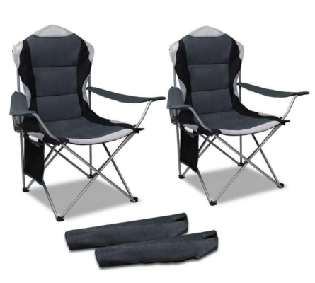 Set of 2 Portable Folding Camping Armchair Grey $113 (RRP $211) @ Kings Warehouse