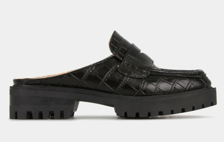 Betts DIABLO Square Toe Mule Loafers Black Croc $49.49 (RRP $109.99) @ Betts