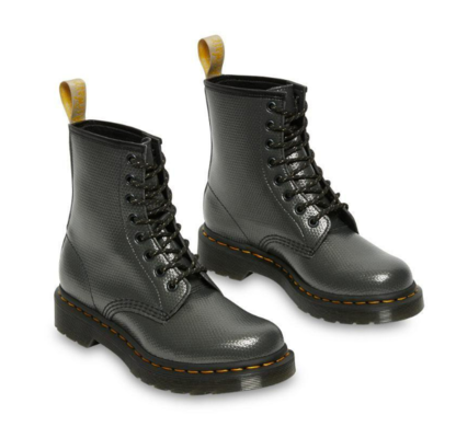 1460 Vegan Metallic Emboss Boot Gunmetal Alumix Hex Emboss $179.99 (RRP $269.99) @ Dr Martens