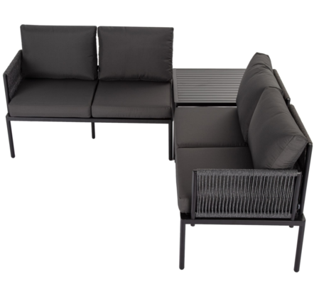 Eden 4-Seater Outdoor Lounge Set with Coffee Table in Black $594.96 (RRP $1199.95) @ Dreamo