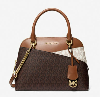 Jet Set Medium Two-Tone Graphic Logo Dome Satchel Luggage Multi $449 (RRP $899) @ Michael Kors