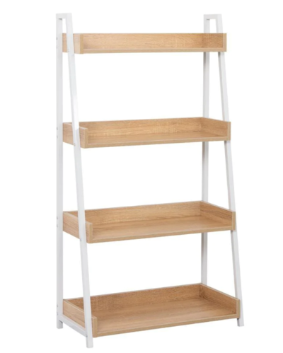 Vanessa 4-Tier Bookcase Ladder Shelf Display Cabinet White $79.95 (RRP $139) @ Momentous Living