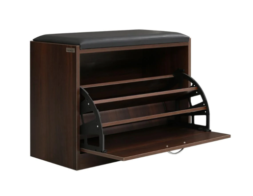 Shoe Cabinet Bench Shoes Storage Rack Organiser Drawer 15 Pairs Walnut $89.95 (RRP $179) @ Momentous Living