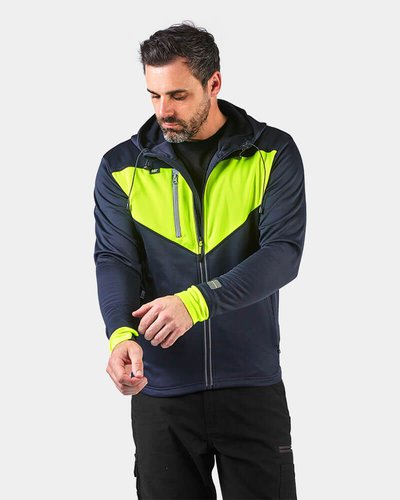 Cat Triton Full Zip Hooded Jacket Yellow/Navy $62.99 (RRP $89.99) @ Workscene