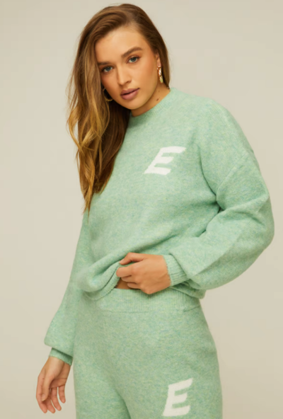 EE Knitted Sweater Green/Beige Speckle $40 (RRP $99.99) @ Exie Studio