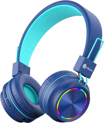 iClever BTH03 Colorful LED Lights Kids Wireless Headphones with MIC Blue $33.99 (RRP $49.99) @ Amazon AU