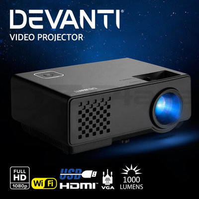 Devanti Mini Video Projector Wifi USB Portable 1000 Lumens HD 1080P Home Theater $99.95 (RRP $196.99) @ eBay AU