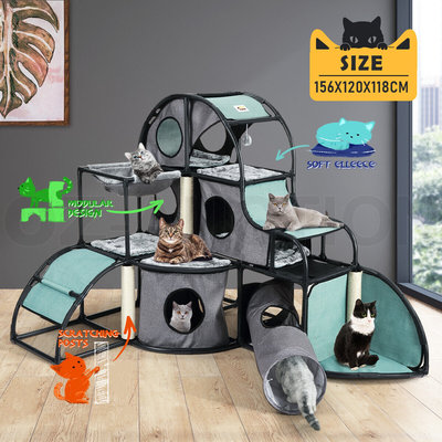 Petscene Multi-Level Cat Scratching Post Tree Tower Kit Furniture Climber Condo $159.95 (RRP $349.95) @ eBay AU