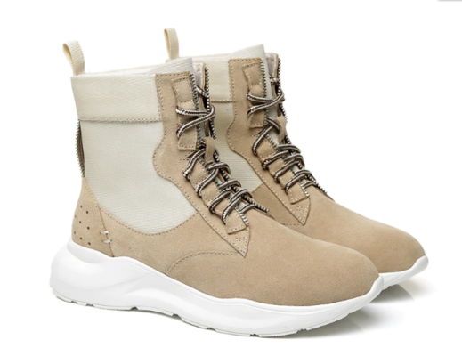 Leather Lace-up Ankle Sneaker Women Wayfarer Khaki $85 (RRP $235) @ Ugg Express