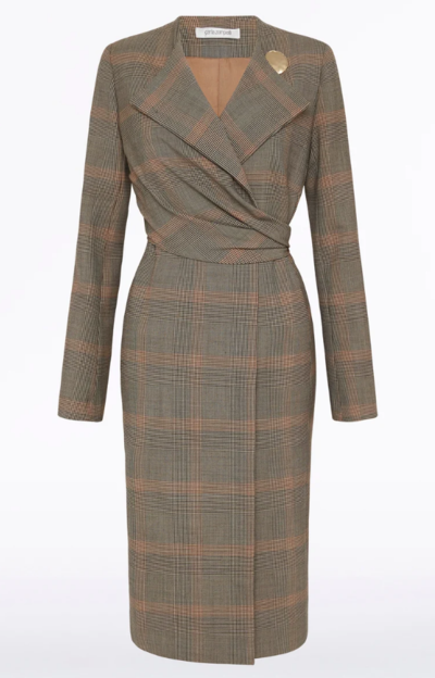 Plaid Wool Wrapped Up Coat $1399 (RRP $1999) @ Carla Zampatti