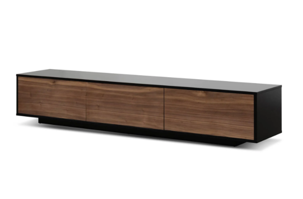 Letty 2.3m Wooden Entertainment Unit Black with Walnut Drawers $999 (RRP $1530) @ Interior Secrets