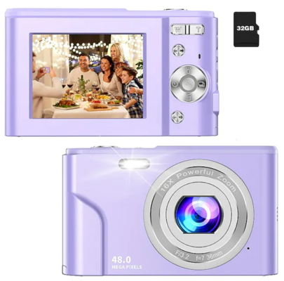 1080P 48MP Kids Camera with 32GB SD Card Purple $85.67 (RRP $151.11) @ Light In The Box