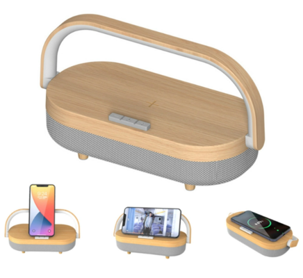 Orotec Eco Wooden Wireless Charger & Bluetooth Speaker with LED Light $99.95 (RRP $149) @ My Deal